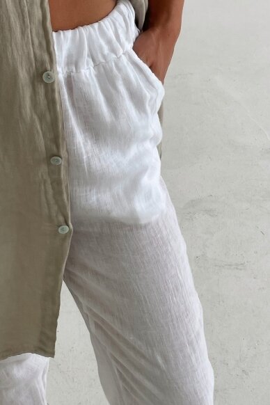 White linen trousers "Slim" 1