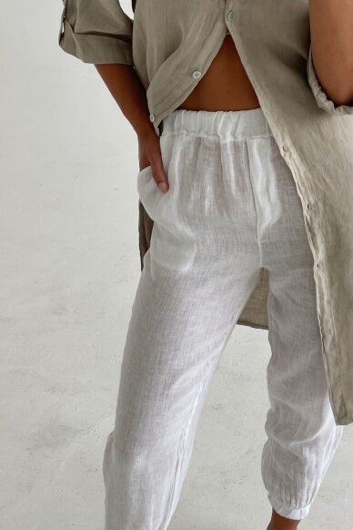 White linen trousers "Slim" 3