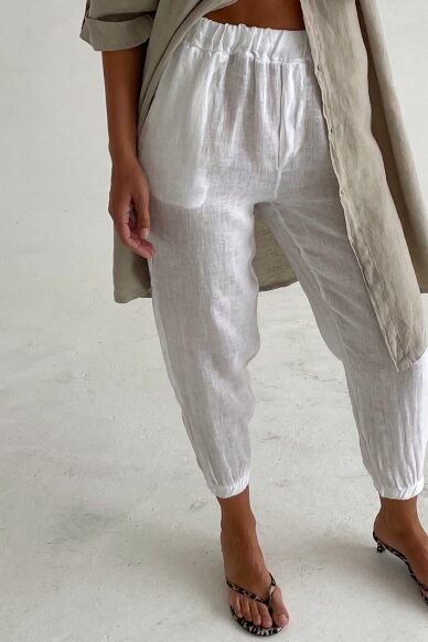 White linen trousers "Slim" 2