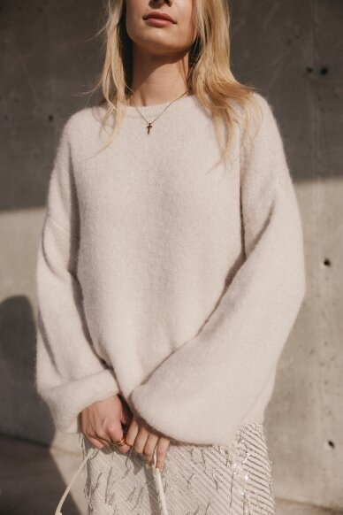 Beige sweater "Alpaca Long" 7