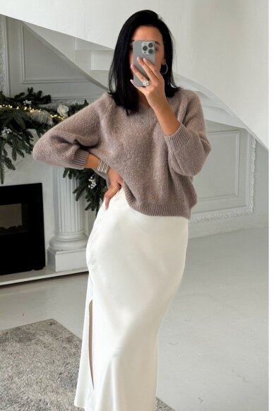 Dark beige sweater "V-neck Favorite"