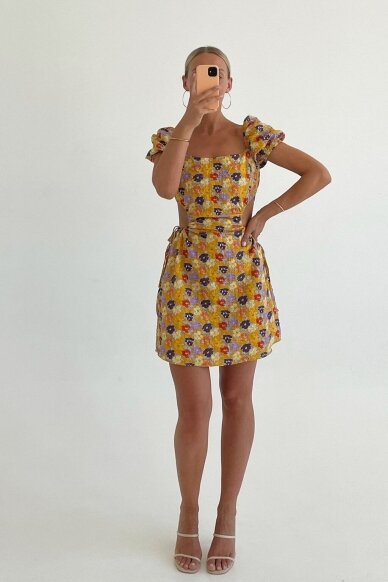 Yellow dress "Hardal" 1