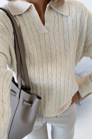 Cream blouse "Braided" 2