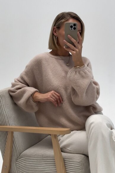 Cream sweater "Alpaca Long" 5