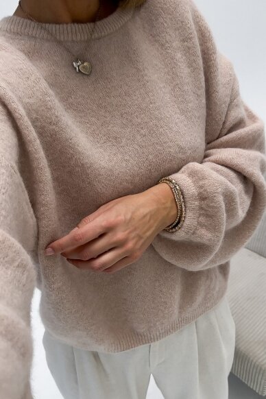 Cream sweater "Alpaca Long" 6