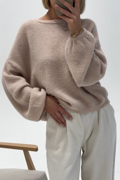 Cream sweater "Alpaca Long" 2