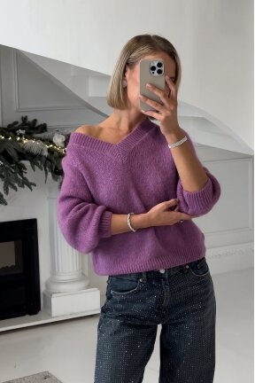 Lilac megztinis "V-neck Favorite"