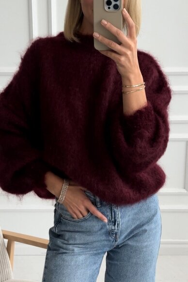 Luxury bordo sweater "Feather" 1