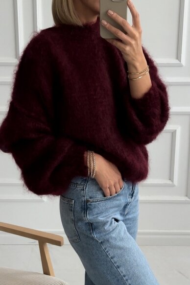 Luxury bordo sweater "Feather" 2