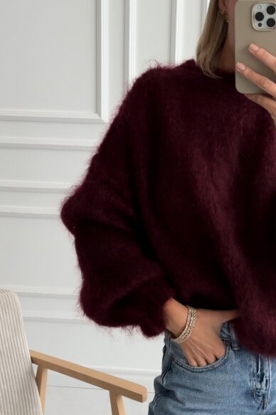 Luxury bordo sweater "Feather" 3