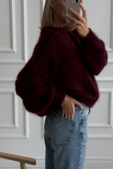 Luxury bordo sweater "Feather" 5