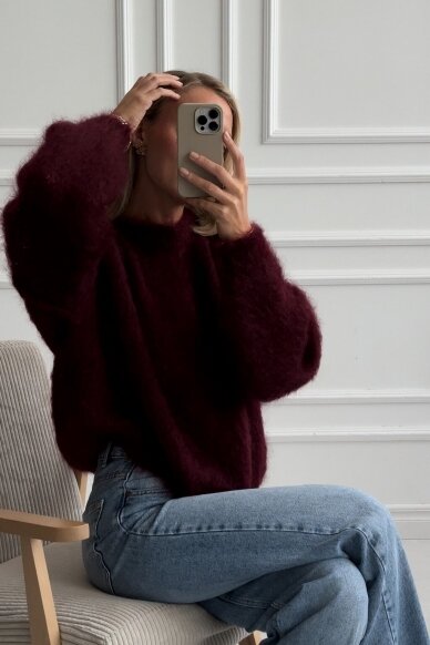 Luxury bordo sweater "Feather"