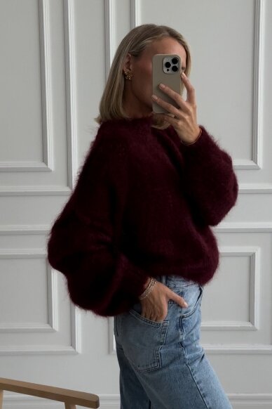 Luxury bordo sweater "Feather" 6