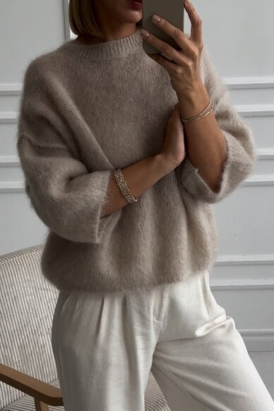 Luxury beige sweater "Sofia" 5