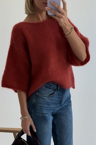 Luxury red sweater "Bianca" 6