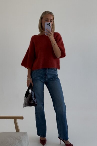 Luxury red sweater "Bianca" 1