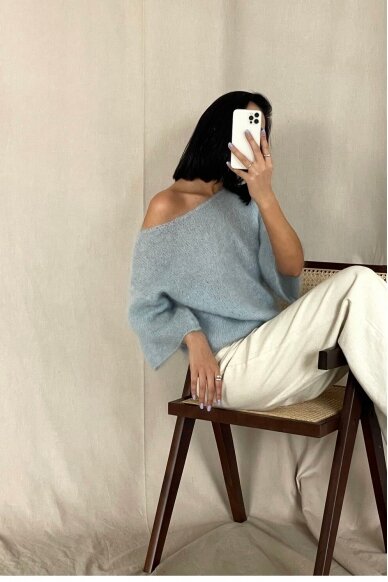 Luxury baby blue sweater "Bianca" 2