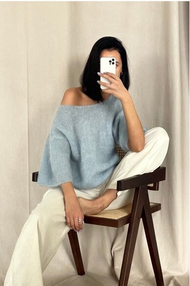 Luxury baby blue sweater "Bianca"