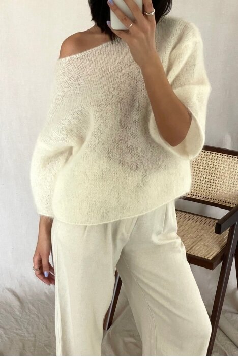 Luxury white sweater "Bianca"