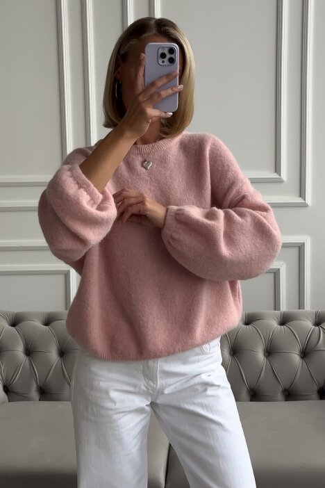 Light pink sweater "Alpaca long"