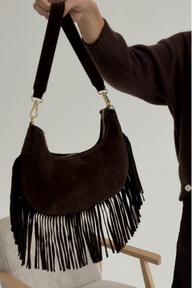 Choco suede bag "Moon" 3