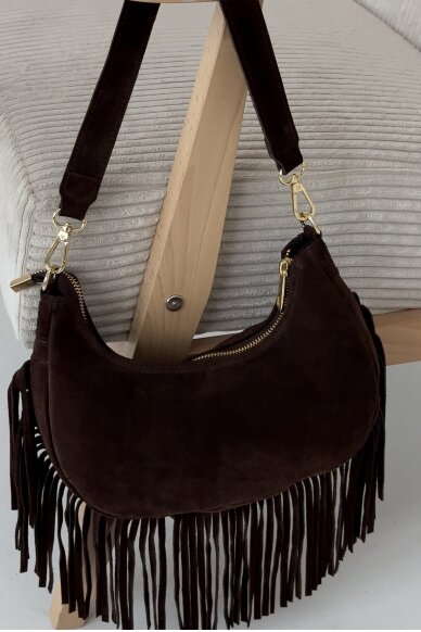 Choco suede bag "Moon" 6